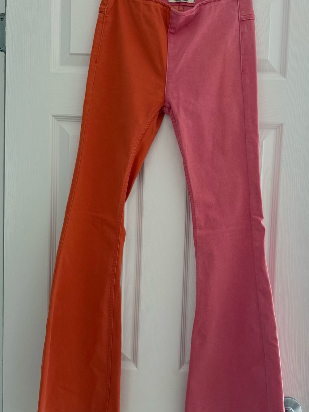 We The Free Two-Tone Pink and Orange Flare Jeans - Picture 2 of 6